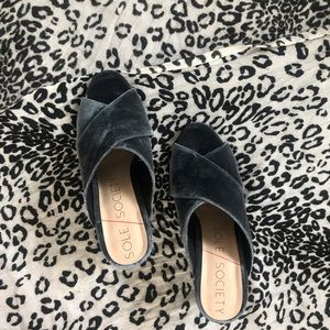 Teal Blue sole society wedge